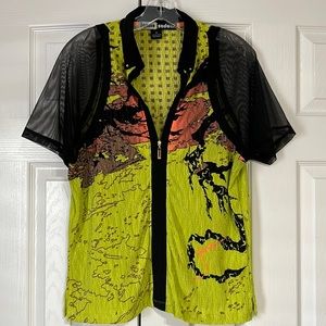 Jamie Sadok mesh sleeve golf shirt